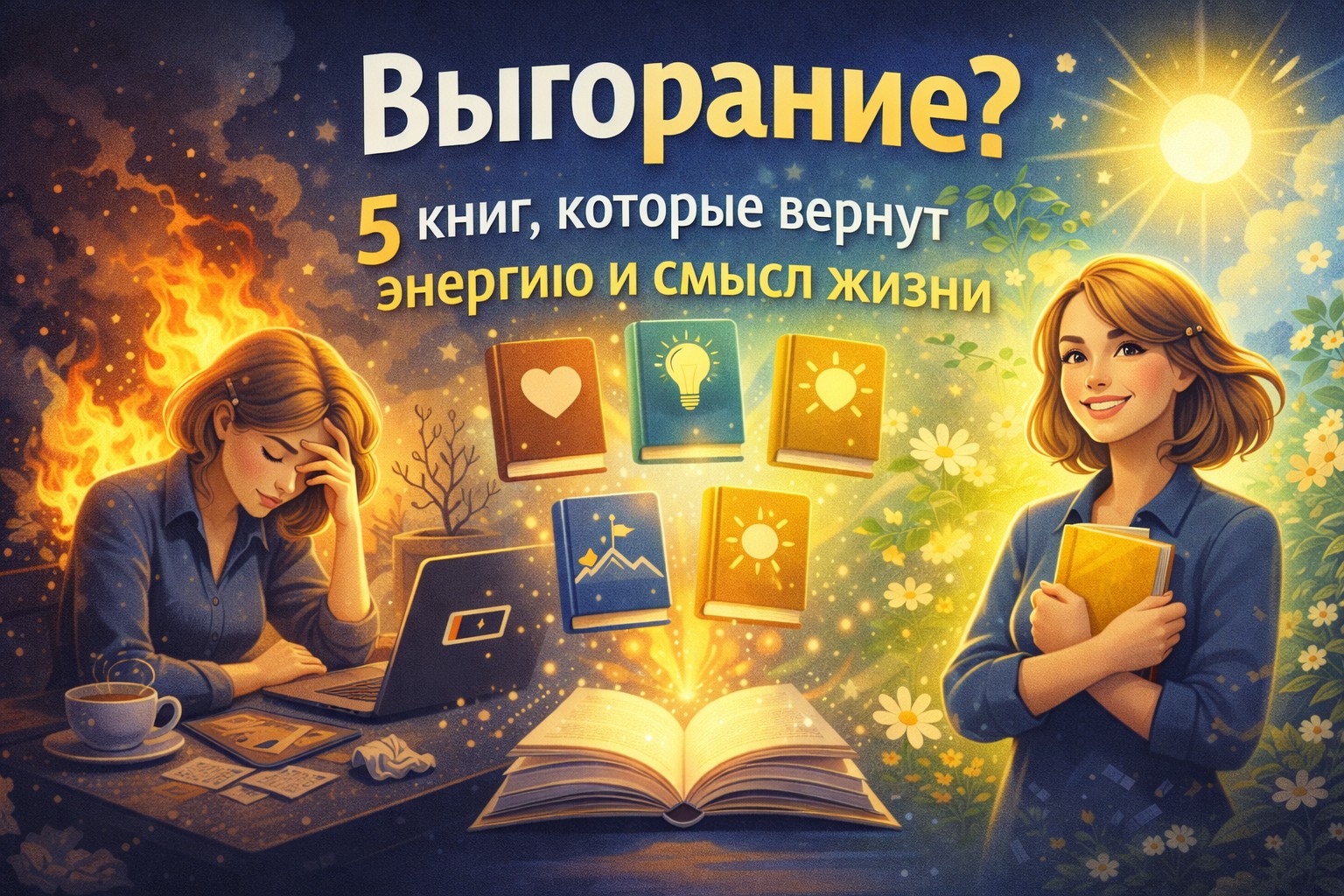 Выгорание? 5 книг, которые вернут энергию и смысл жизни